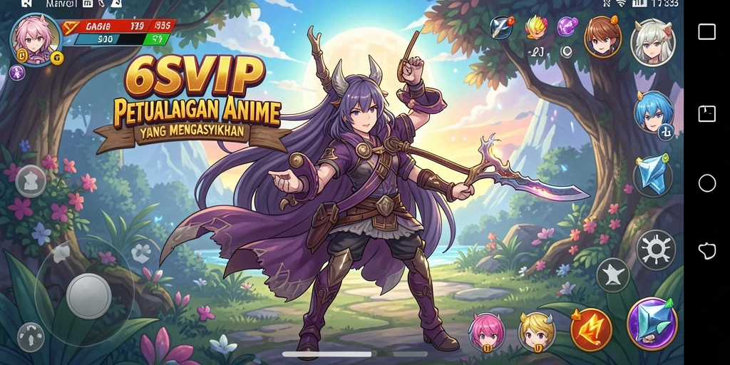 Tampilan gameplay seru dalam 6SVIP dengan karakter anime favorit.