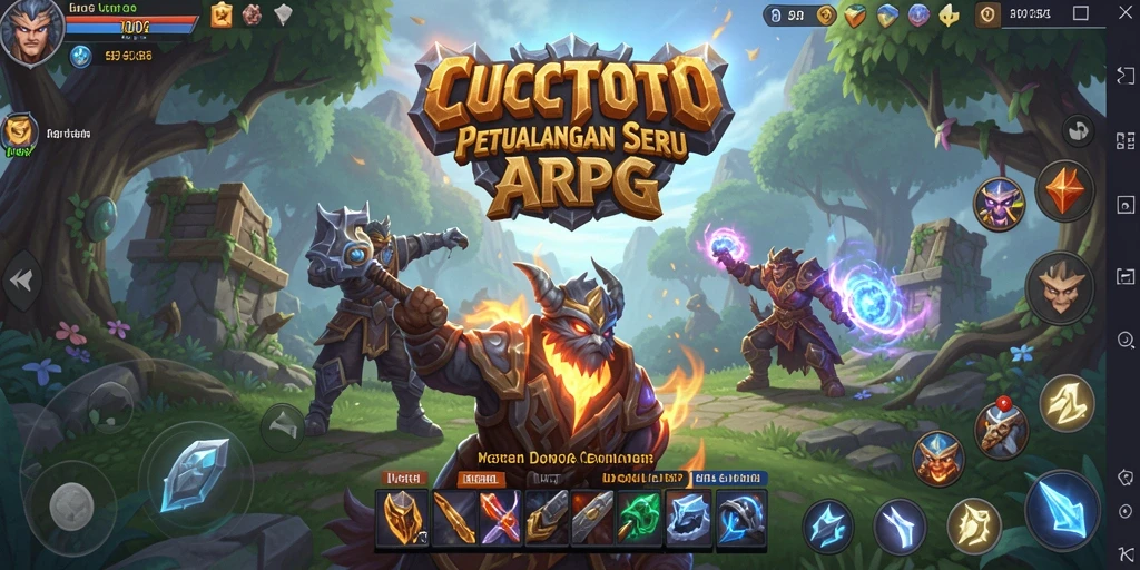 Tampilan gameplay mendebarkan dalam CUCUTOTO yang penuh aksi.