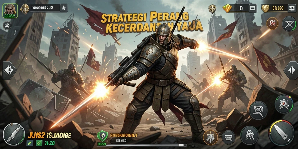 Screenshot utama JJ62 menunjukkan intensitas pertempuran strategi.