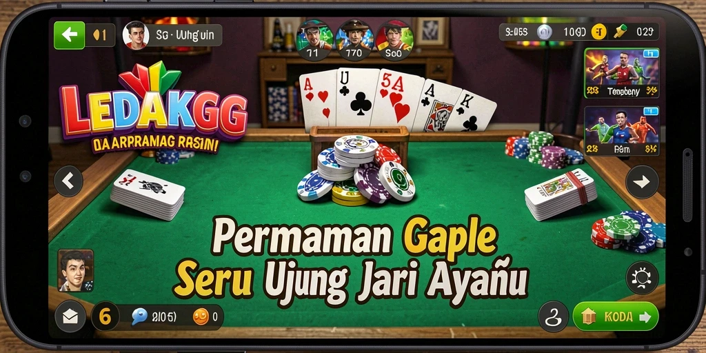 Tampilan gameplay seru di <strong>LEDAKGG</strong>, nikmati setiap momen Gaple.