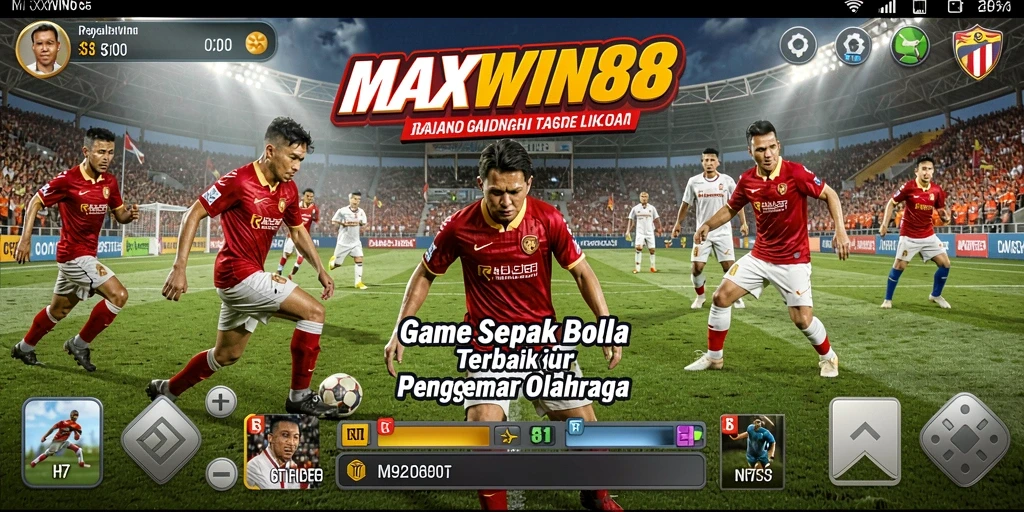 Tampilan gameplay menarik dari MAXWIN88 dalam pertandingan sepak bola.