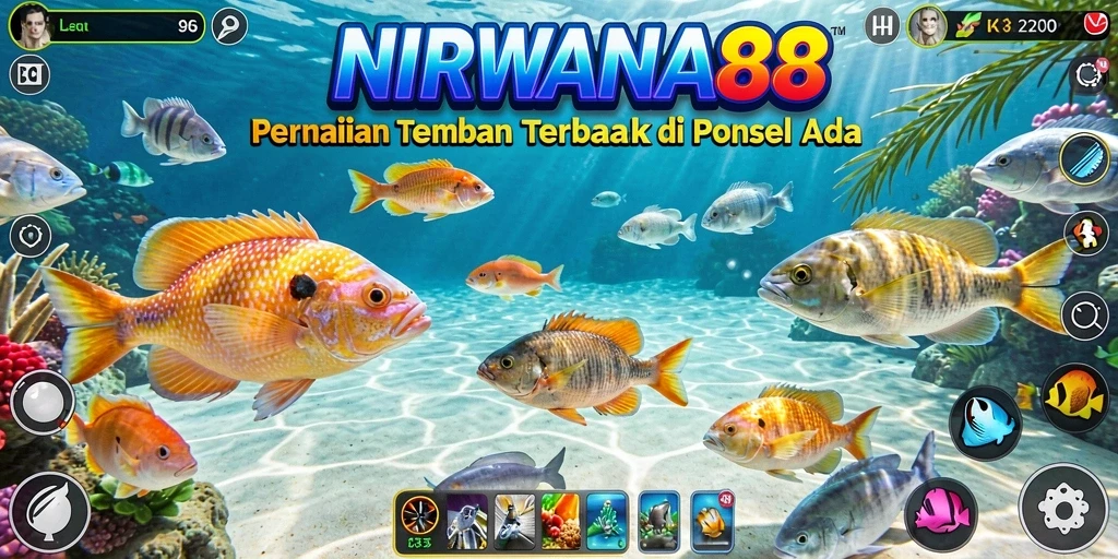 Tampilan gameplay menarik dari NIRWANA88 menembak ikan.