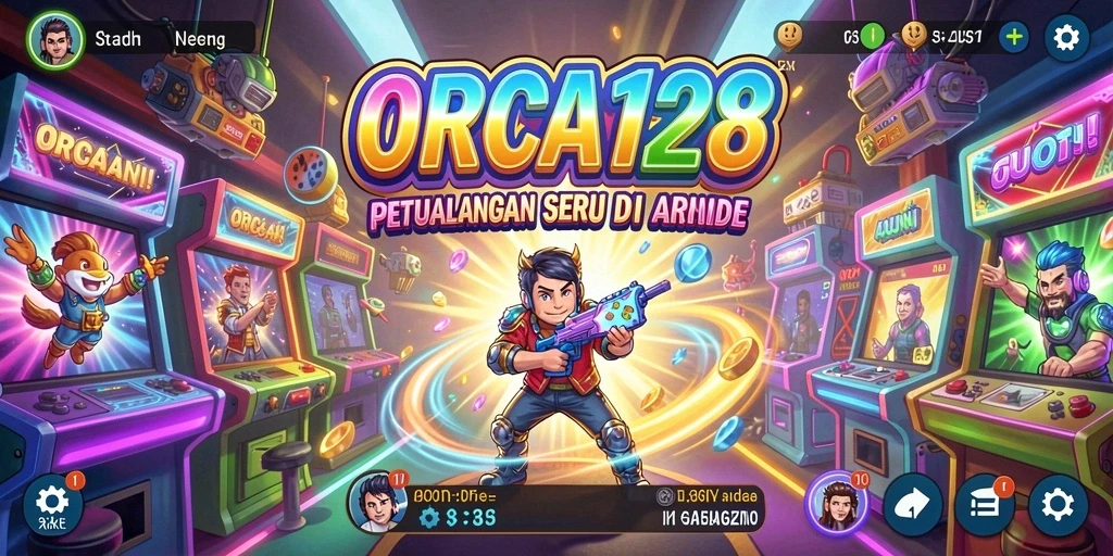 Screenshot gameplay ORCA128, menunjukkan aksi seru di dunia Arcade.
