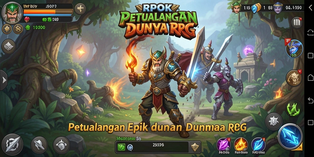 Screenshot RPOK menampilkan aksi seru dalam pertarungan RPG.