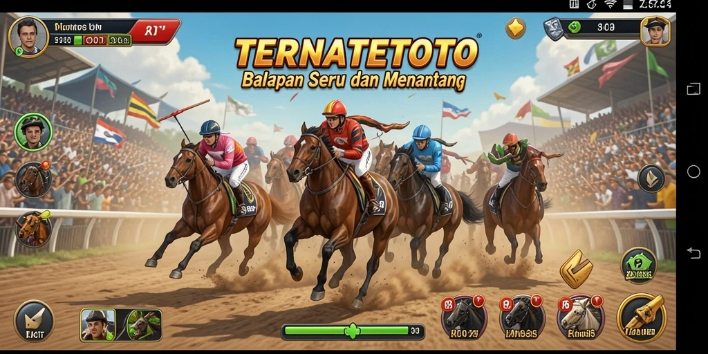 Screenshot TERNATETOTO menampilkan aksi balapan yang mendebarkan.
