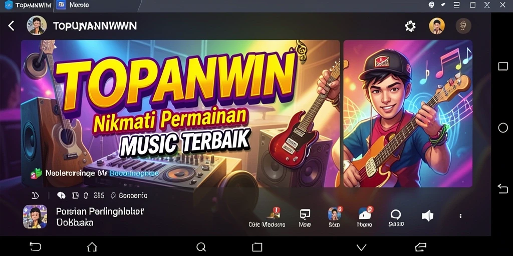 Tampilan gameplay TOPANWIN dengan tantangan musik yang mengasyikkan.