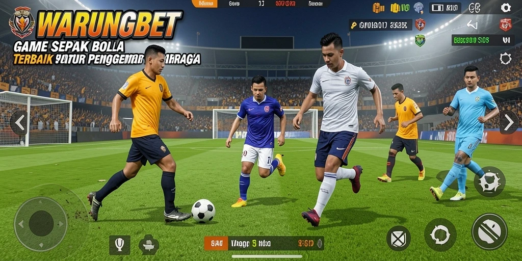Screenshot gameplay <strong>WARUNGBET</strong> menampilkan aksi seru di lapangan sepak bola.